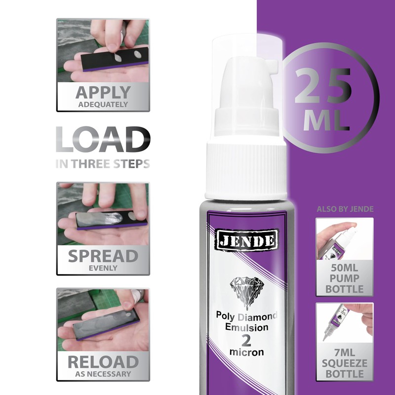 Jende 2 Micron Poly Diamond Knife Stropping Emulsion 25ml-Premium Stropping