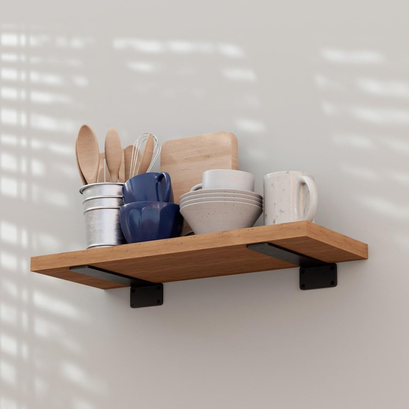 LEOPO 12 inch 6 Pack Floating Shelf Brackets, 1/5” Thick