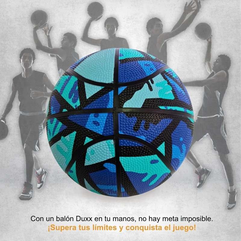 Balón De Basquetbol Flow Duxx 3 Hule Flow Azules