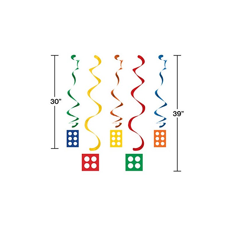 Creative Converting 315259 Dizzy Danglers, Assorted with Cutouts Multicolor,39"