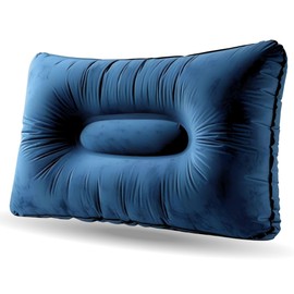 AKH® Inflatable Pillow 42 × 26 cm | Compact Portable Travel & Camping Air Cushion Neck Pillow | Lightweight Inflatable Headrest for Car, Flight & Outdoors