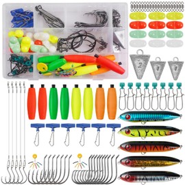 Catfish Rig Making Kit Catfishing Accessories 152pcs Catfish Tackle with Santee Rig Rattling Line Float Peg Floats Bobbers Catfish Floats Circle Hook Swivels Rigs Pyramid Weights Rattle Bells
