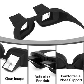 UXIETIN Crochet Glasses Horizontal High Definition Lazy Glasses Prism Periscope Looking Down for Crochet Reading and Watching TV for Seniors or Teenagers