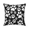 VARUN White Dog Paws on Black Background Throw Pillow Covers