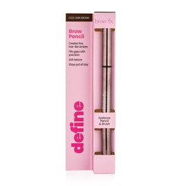 Brow FX Brow Grooming Pencil, Water-Resistant & Long-Lasting Formula, Double-Ended Pencil With Angled Tip - Cool Dark Brown