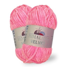 Himalaya Velvet, 100% Polyester, for Knitting Crochet, Chenille Knitting Yarn, Fluffy Yarn, Clothing, Baby Blankets, Each Skeins/Balls 100 g, 131 Yards 2 Skeins/Balls (90009)
