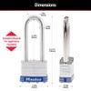 Master Lock Silver Outdoor Keyed-Alike Padlocks with Keys, Extra Long