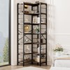 Gujiam 7-Tier Corner Bookshelf, 80" Tall Corner Bookcase,7-Shelf Industrial L-Shaped