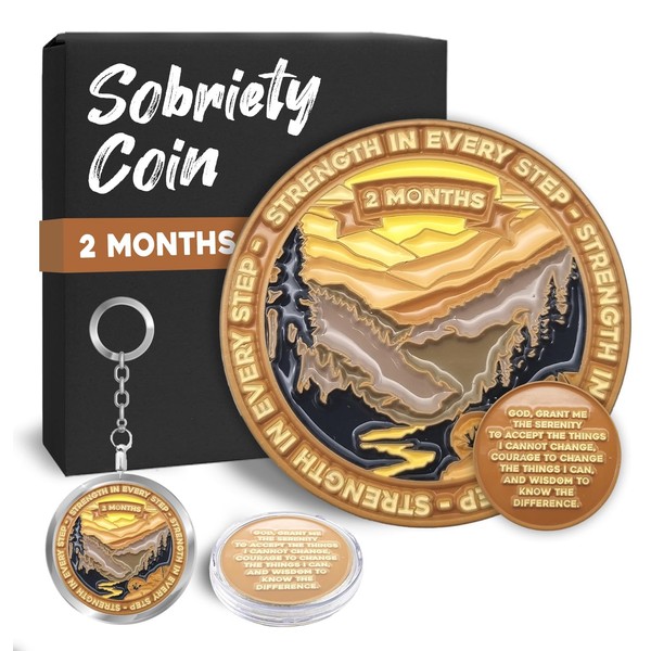 Sobriety Recovery Coin 2 Months - National Parks Design -