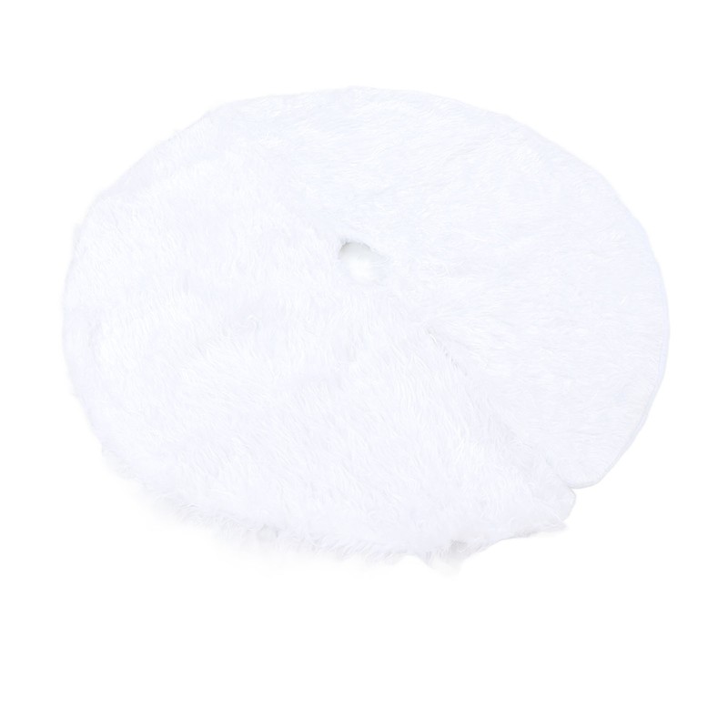 35.4in Christmas Tree Skirt White Fine Workmanship Soft Thick Fluffy