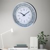 CUYOU Mirrored Large Wall Clock for Wall Decoration Silver Glass