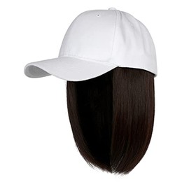 Baseball Cap with Hair Extensions, Synthetic Hair Wig, Baseball Cap with Attached Hair, Kinky Curly Adjustable Wave Hairpiece with Baseball Cap, Cap Wig for Baseball Cap Boys, 1-e, One Size Fits All