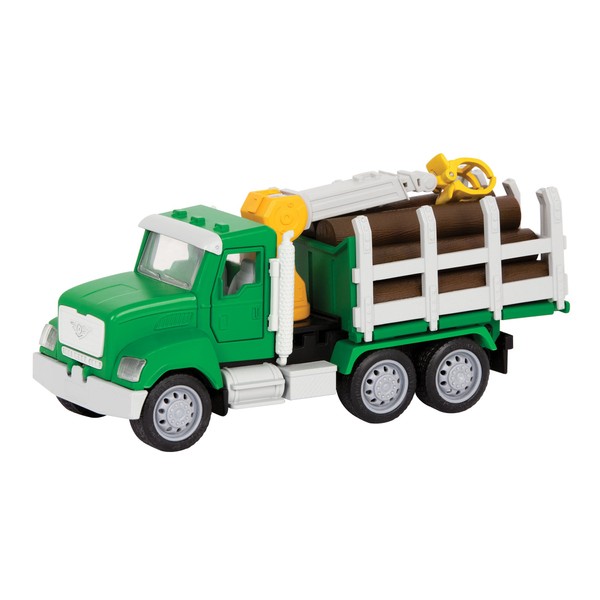 DRIVEN by Battat – Micro Logging Truck – Toy Logging Truck with Lights, Sounds and Movable Parts, for Kids 4+