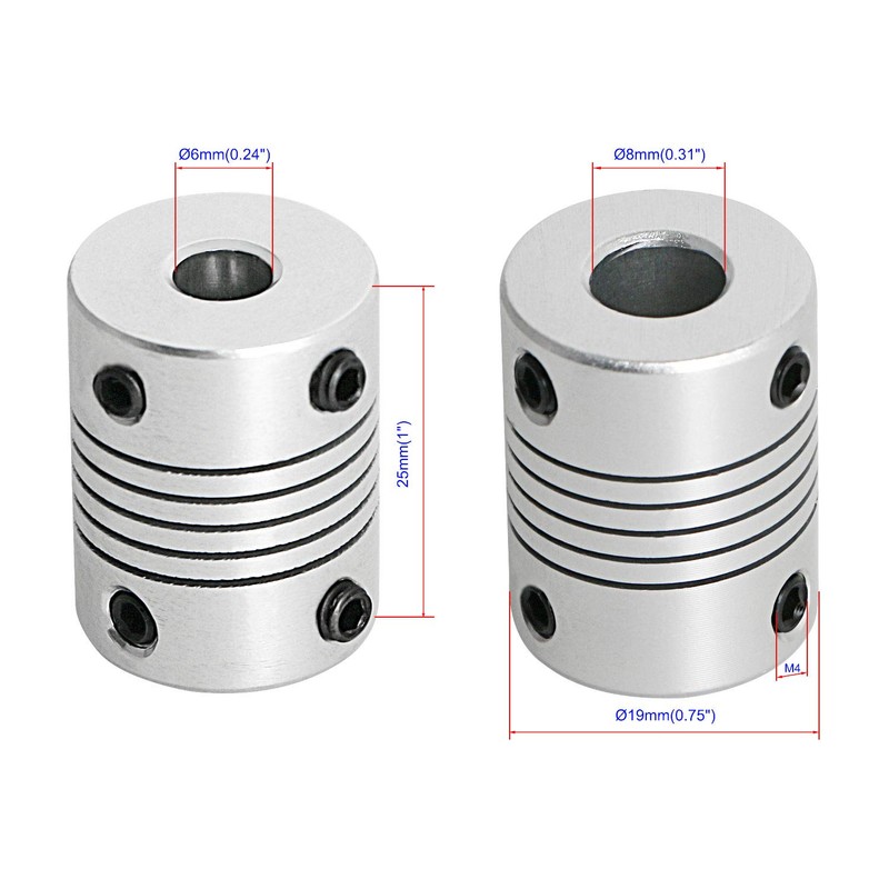 Aopin Flexible Coupling Motor 6mm to 8mm Shaft for 3D