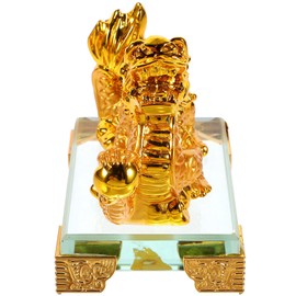 Ciieeo Dragons Statue Decor Chinese Dragon Resin Figurine Desktop Dragon Ornament Gold Color Home Decorative