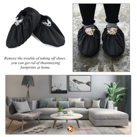 PlasMaller - 5 pares de cubiertas de zapatos reutilizables, lavables, antideslizantes, para el hogar, cubiertas gruesas para botas, XL