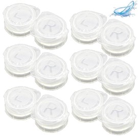 Dinntty Simple Contact Lens Case Box Eyewear Accessories Cute Travel Box Lens Container Set of 6