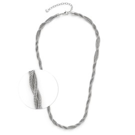 JEWELS BY LEONARDO Halskette Sue • kurze Schlangen-Kette aus silberfarbenem Edelstahl • raffinierte Kordeloptik • 45-50 cm Länge • Schmuck Geschenk für Frauen • 024834