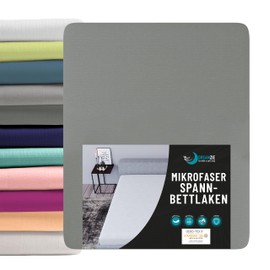 Dreamzie - Spannbettlaken 180x200cm - Mikrofaser Oeko TEX Zertifiziert - 100% Polyester - Spannbetttuch 180x200 - Anthrazit