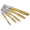 Gasea 5pcs Spiral Point Tap Set, HSS Titanium Coating Threading
