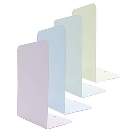 Zyners Metal Bookends,4 Pairs/8 Pieces Heavy Duty Bookends for Shelves Heavy Books, Anti-Slip Design Book Stopper for Magazines, DVDs, Kids, Girls(8 x 5.3 x 4 inches)