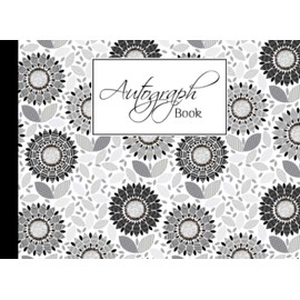 Autograph Book: Flowers Autograph Book for Adults & Kids, 150 Blank Pages, Starlight Design, Keepsake, Memory Book, Size 8.25" x 6"