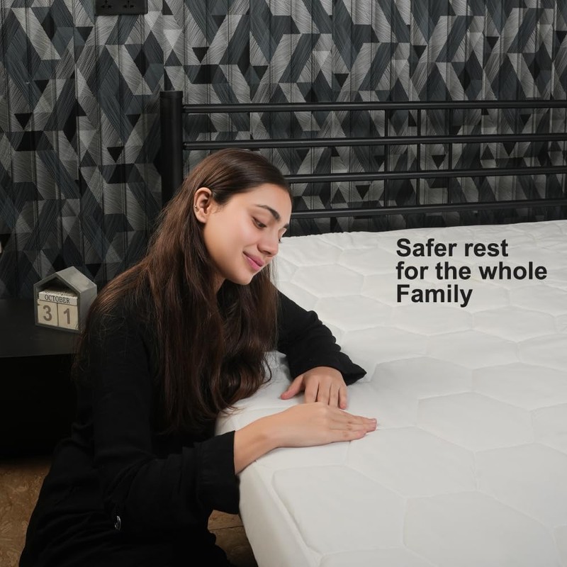 4AS Quilted Mattress Protector Double Bed - Hypoallergenic Deep Fitted