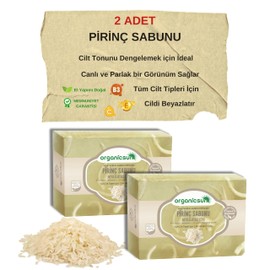 Organicsun Doğal Pirinç Sabunu 140 Gr x 2 Adet Tüm Cilt Tipleri İçin Beyazlatıcı Etkili