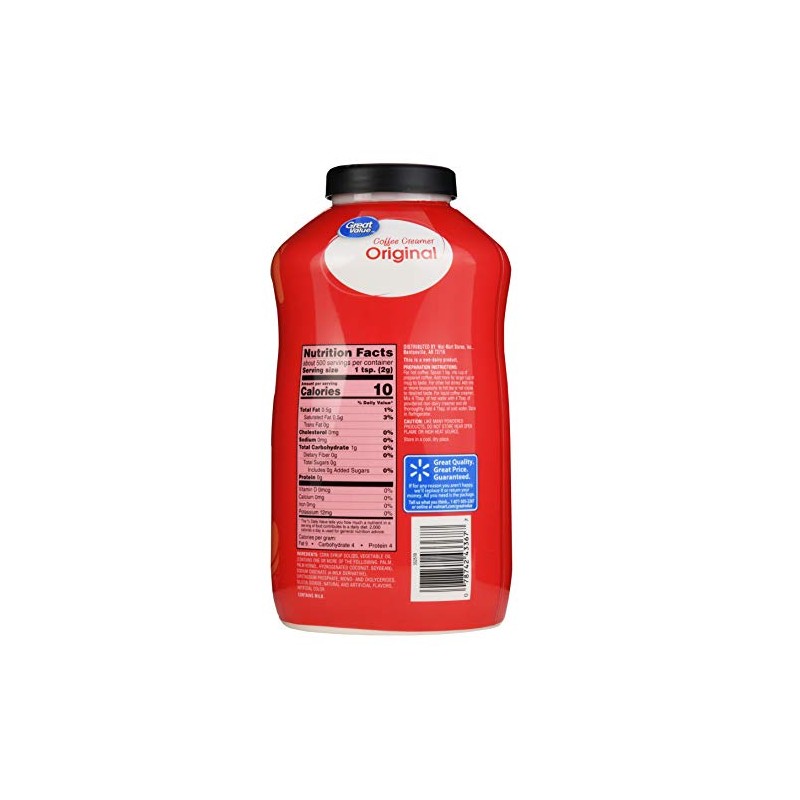 Great Value: Coffee Non-Dairy Creamer, 35.3 Oz(Pack of 4)