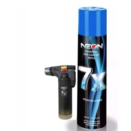 NEON Eagle Windproof Gun Torch Lighter W Neon 7X Refined Butane Lighter Refill 300mL