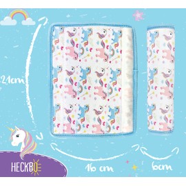 HECKBO 2X Kids Car Seat Belt Pads Seat Belt Protectors - Unicorn - Seat Belt Pads for Kids and Babies- Ideal for Any Seat Belt Car Booster Seat Kids Bicycle