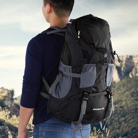 Alinory Hiking Backpack, Free Knight 50L Waterproof Bag Camping Climbing Outdoor Travel Hiking Backpack(Black)