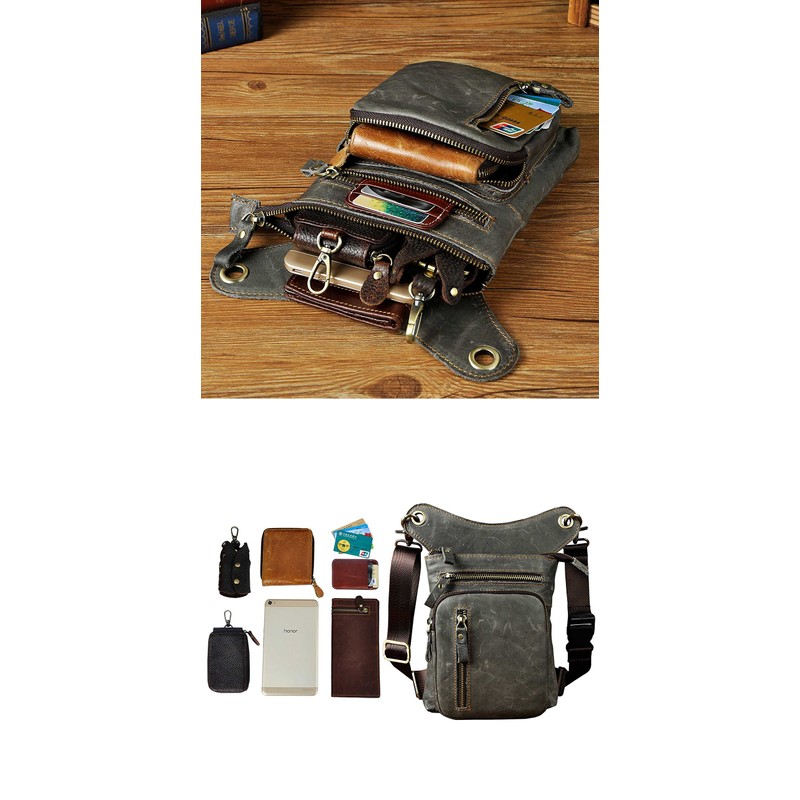 Le'aokuu 211-11 Men's Real Leather Bag Leg Bag Leg Bag