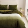 Pureant Army Green Velvet Comforter Set - Full Bedding with