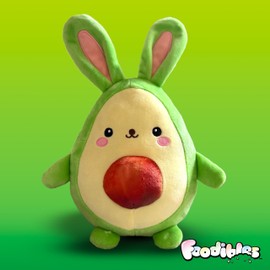 FOODIBLES Avocado bunny soft cuddly plush toy, this stuffed animal toy is a 20cm tall teddy bear