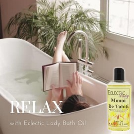 Clove Bath Oil by Eclectic Lady - Scented Bath Oil - Relaxing & Moisturizing Bathing Oil - Fragrance Body Oil for Dry & Rough Sensitive Skin - Body Daily Nourishing Shower Oil (8 oz)
