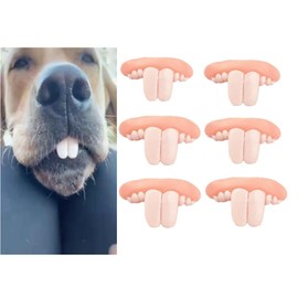 Gryshanyun 6Pcs Realistic Fake Teeth Braces Dog Toy Set, Funny Pet Costume for Halloween, Christmas and Holiday Dress-Up Parties