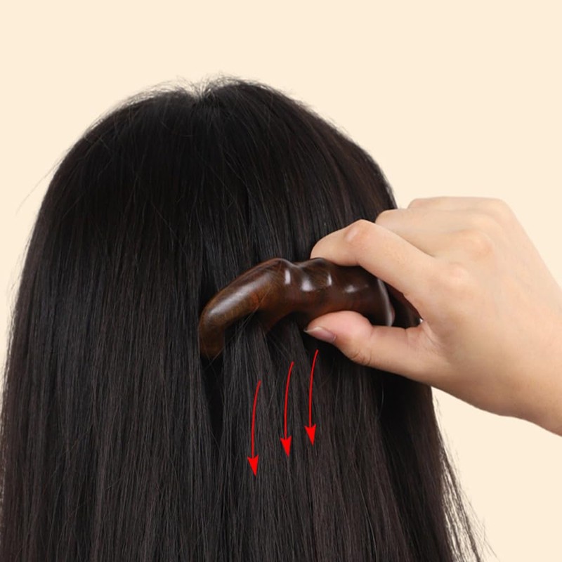 DFsucces Massage Comb, Sandwood Comb, Half Moon Comb, Scalp Massage,