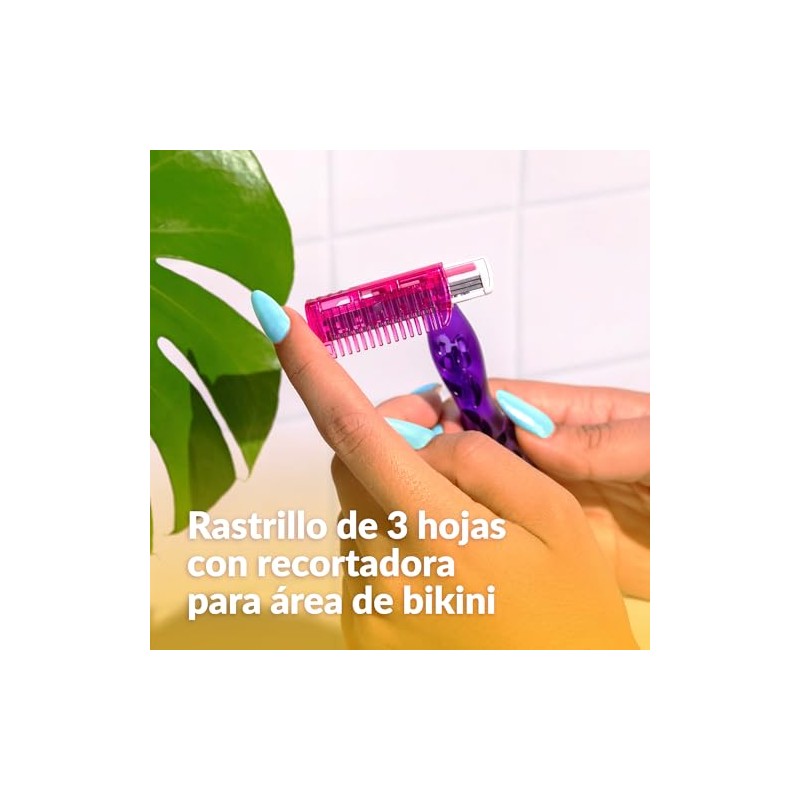 BIC, Soleil Shave & Trim, Rastrillo para Mujer, con Recortador