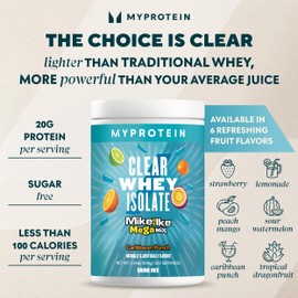 Myprotein Clear Whey Isolate Protein Powder, 20 Servings (1.1lbs) Fruity Mike and IKE Caribbean Punch Drink Mix, 20g Protein per Serving, Daily Drink for Superior Performance
