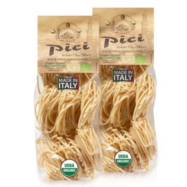 Morelli Pici Pasta di Toscana - Gourmet Italian Pasta - Organic Pici Noodles - Thick Organic Pasta Nests Made in Italy from Durum Wheat Semolina - 17.6oz (500g) - Pack of 2