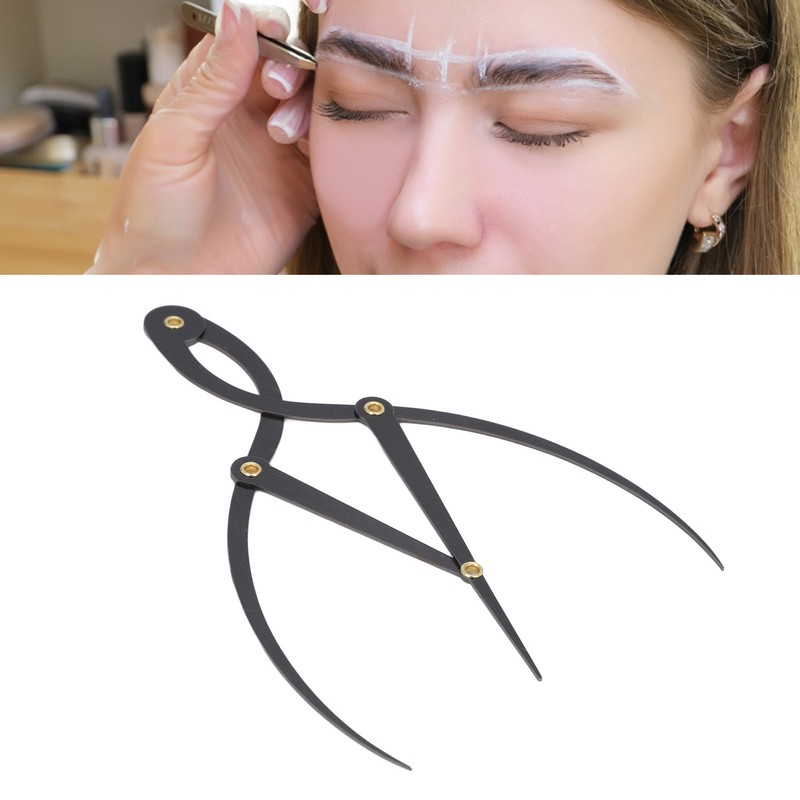 Eyebrow Ruler Multifunctional Stainless Steel 3 Point Positioning Ruler for