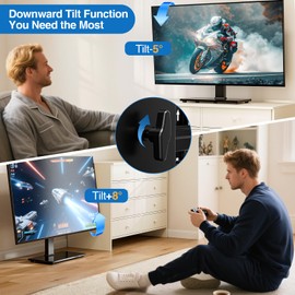 HOLMAXD Universal Swivel TV Stand Base for 32-70 Inch TVs, Height Adjustable Table Top TV Stand with Tilt Mount, Holds up to 110 lbs, Heavy Duty Temper Glass Base, Max VESA 400x400mm