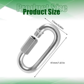 4 Pcs M4 Screw Quick Link, Locking Carabiner Clip, Heavy Duty D Shape Locking Clips, Stainless Steel Screw Quick Link for Outdoor Camping Climbing Fishing Hiking Traveling Accessories