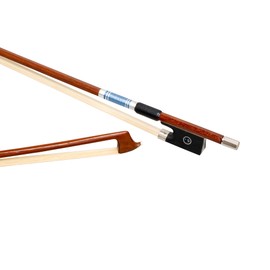 MI&VI NB-545 Brazilwood Violin Bow 4/4 (Full Size) with Bow Case Included | Blue Tinsel | Full Mounted | Natural Horse Hair | Balanced Weight (Blue)
