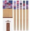 10-Pairs Bamboo Chopsticks, GLAMFIELDS Reusable Chopsticks Set Classic Natural Bamboo