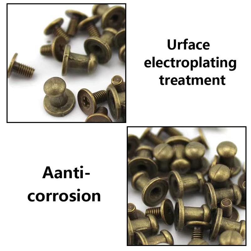 OHAOLYLE 100 Sets Bronze Round Head Button Stud Phillips Screws