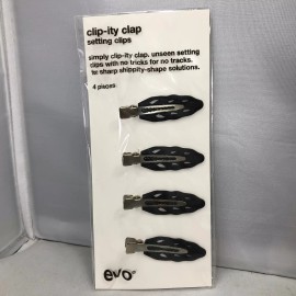 Evo Clip-ity Clap Setting Clips 4pc Set - Securely Hold Hair wo Leaving Imprints