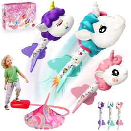 DejaNard Rocket Toy Launcher for Kids, Unicorn Gifts for Girls Toys for 3-10 Year Olds Boys Outdoor Toys 3 4 5 6 Years Old Girls Gifts Age 3-12 Garden Toys Birthday Gifts for Kids