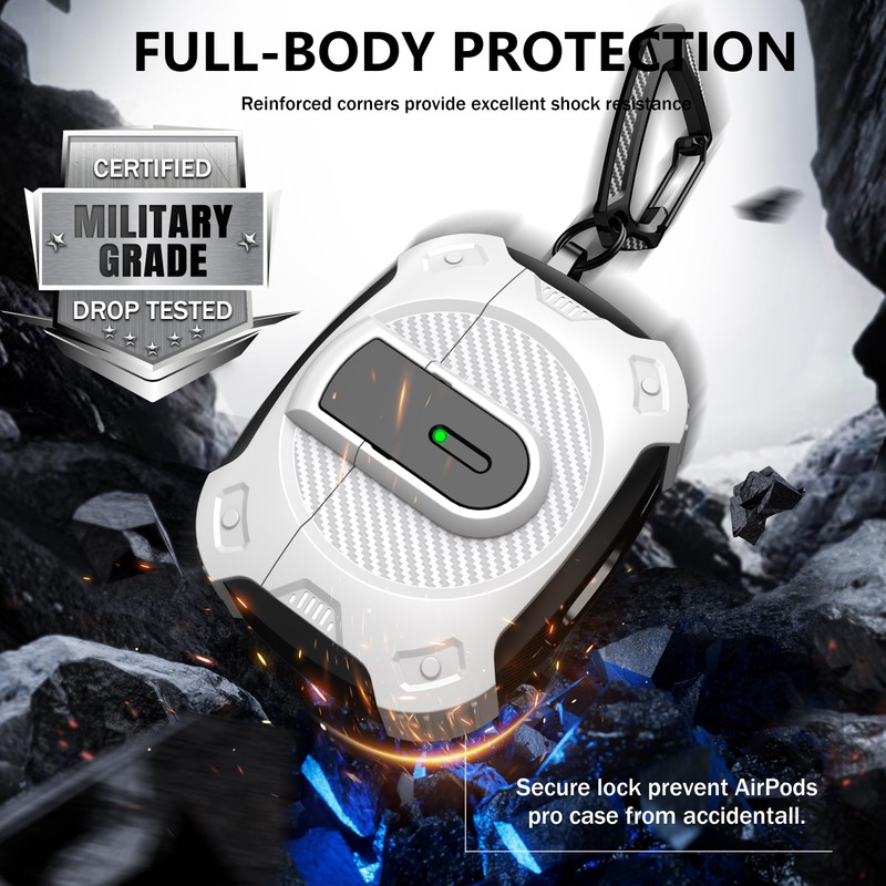 RFUNGUANGO for AirPods Pro 2nd Generation Case Cover with Cleaner
